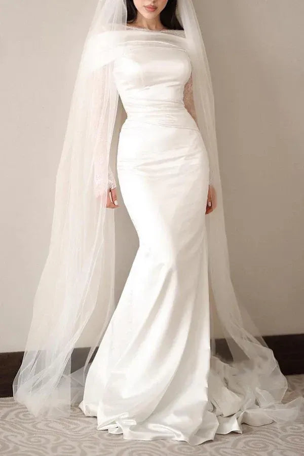 Mermaid Lace Floor-Length Wedding Dress - Yihuiw by Yihuiw