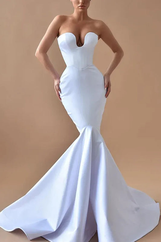Mermaid Sweetheart Floor-Length Wedding Dress - Yihuiw by Yihuiw