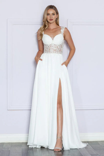 A-Line Sweetheart Floor-Length Wedding Dress - Yihuiw by Yihuiw