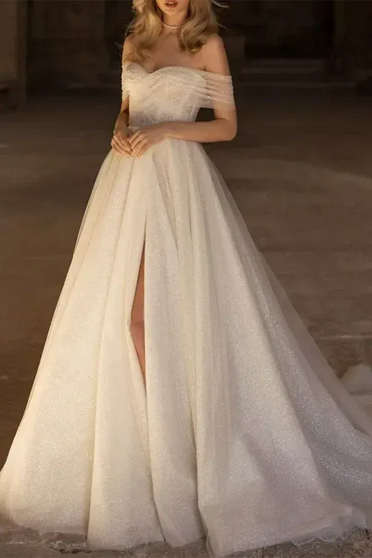A-Line Floor-Length Wedding Dress - Yihuiw by Yihuiw