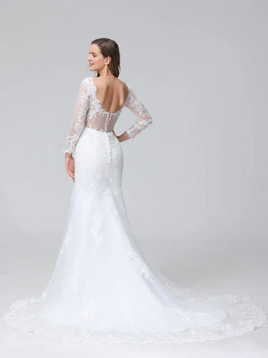 Mermaid Sweetheart Floor-Length Wedding Dress - Yihuiw by Yihuiw