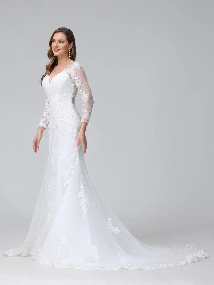 Mermaid Sweetheart Floor-Length Wedding Dress - Yihuiw by Yihuiw