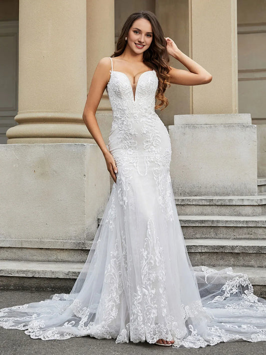 Mermaid Sweetheart Floor-Length Wedding Dress - Yihuiw by Yihuiw