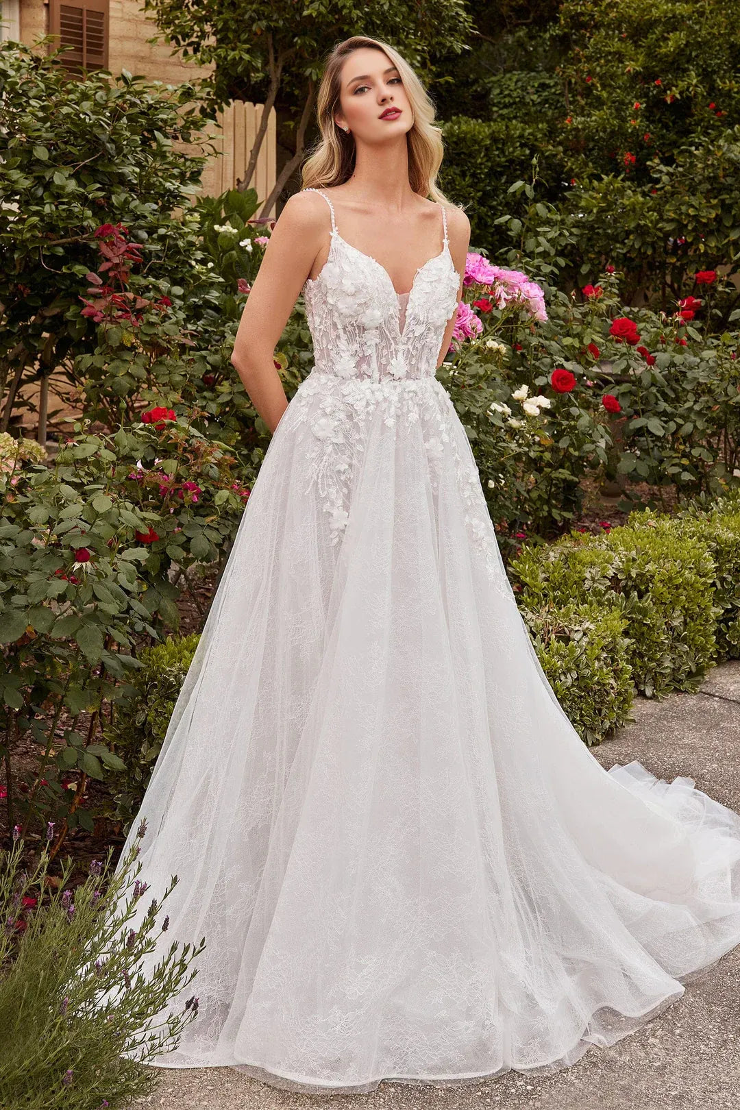 A-Line Spaghetti Strap Floor-Length Wedding Dress - Yihuiw by Yihuiw