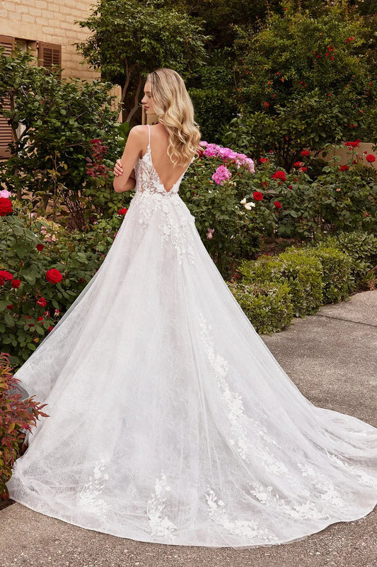 A-Line Spaghetti Strap Floor-Length Wedding Dress - Yihuiw by Yihuiw