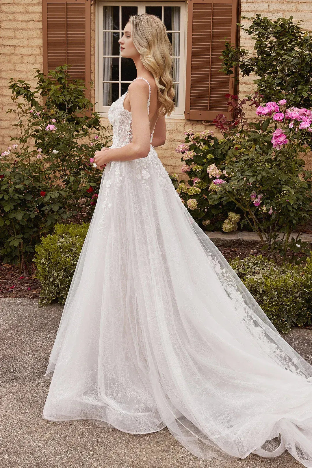 A-Line Spaghetti Strap Floor-Length Wedding Dress - Yihuiw by Yihuiw