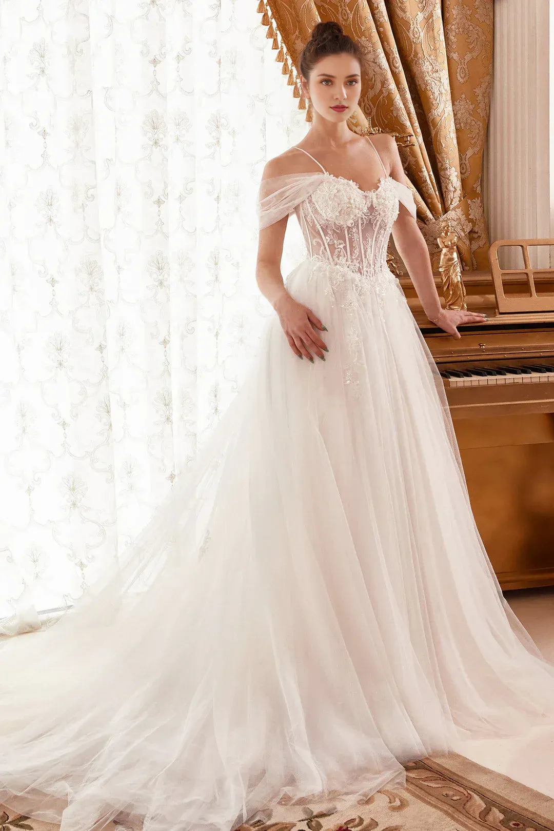 A-Line Sweetheart Floor-Length Wedding Dress - Yihuiw by Yihuiw
