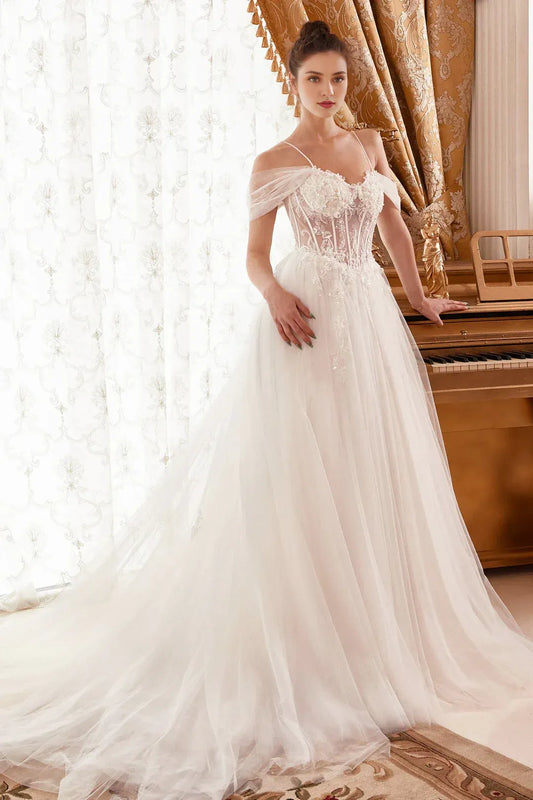 A-Line Sweetheart Floor-Length Wedding Dress - Yihuiw by Yihuiw
