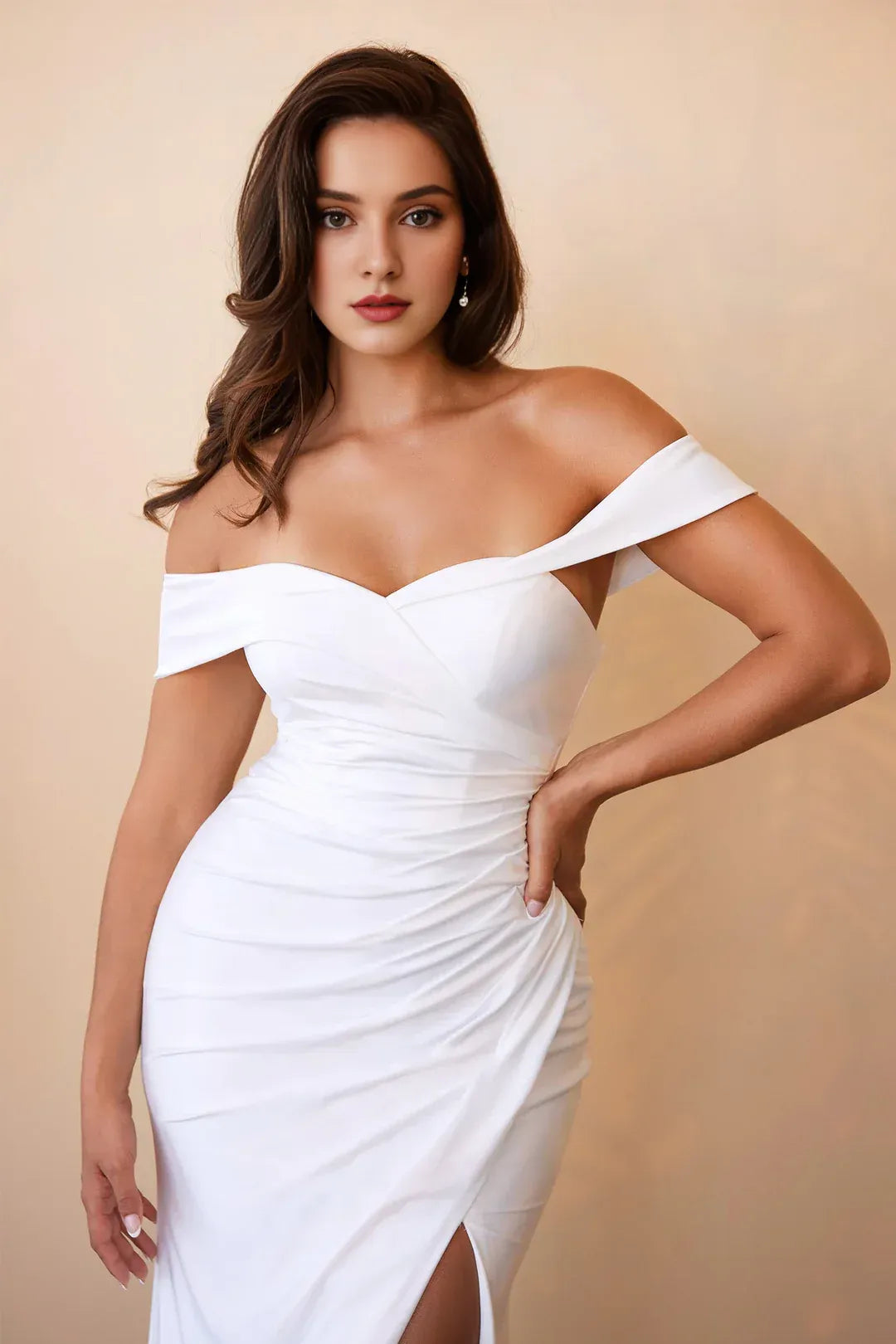 Mermaid Off-Shoulder Floor-Length Wedding Dress - Yihuiw by Yihuiw