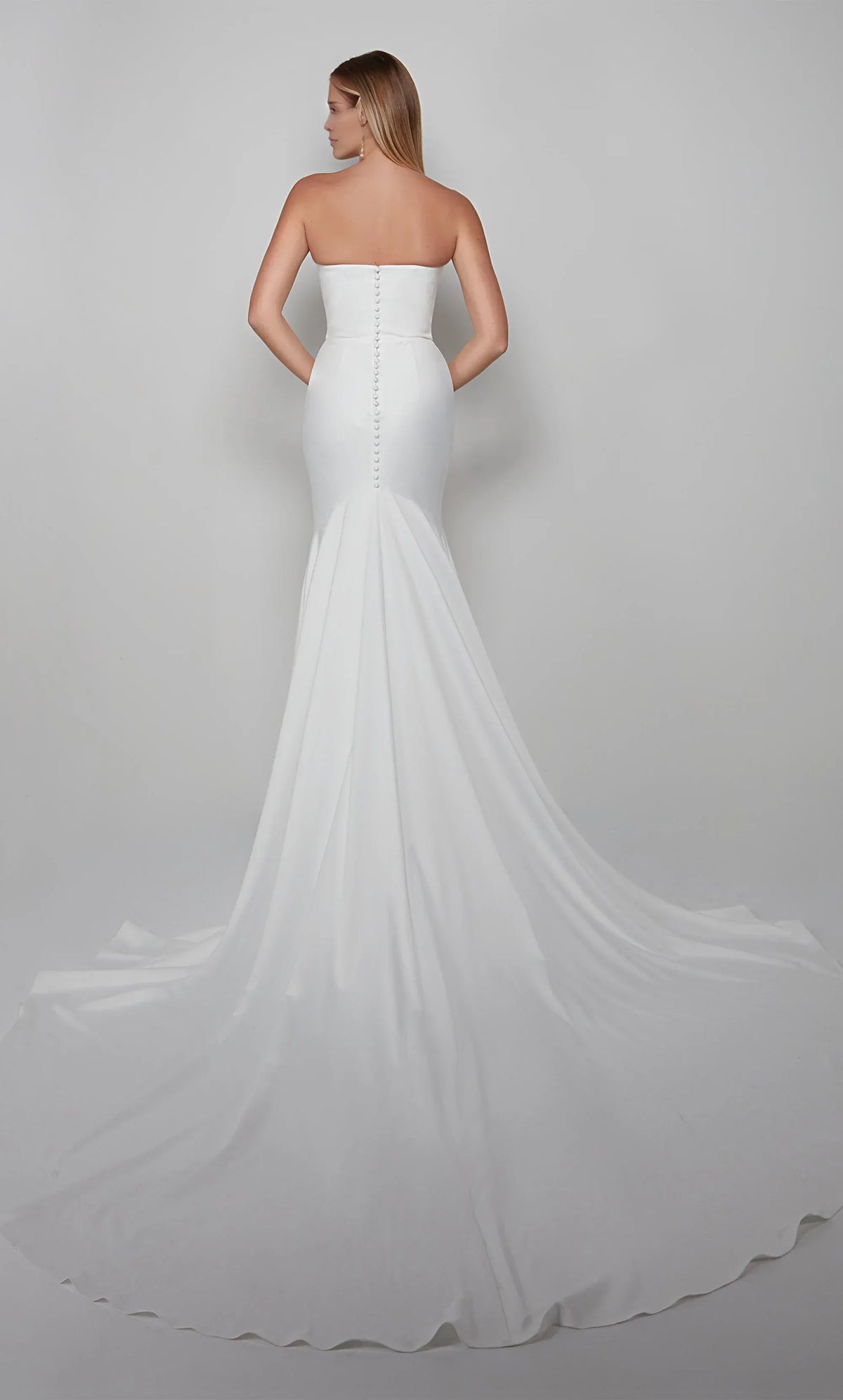 Mermaid Strapless Satin Train Wedding Dress - Yihuiw by Yihuiw