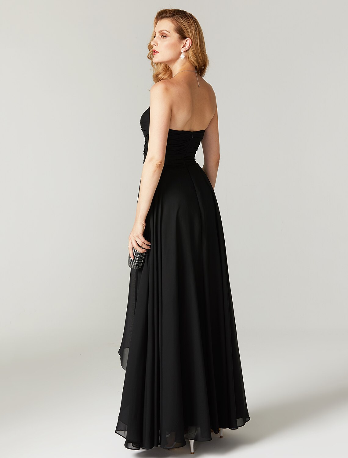 Sheath / Column Minimalist Dress Holiday Cocktail Party Floor Length Sleeveless Sweetheart Chiffon with Criss Cross Pleats Crystals by YiHuiw