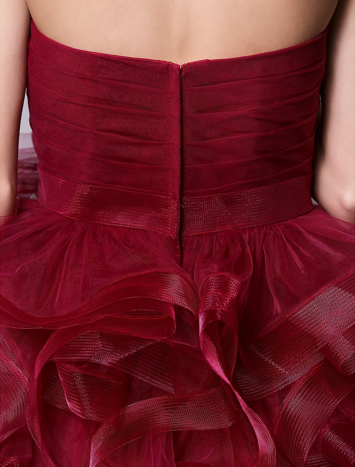 Ball Gown Hot Homecoming Cocktail Party Valentine's Day Dress Strapless Sleeveless Short / Mini Tulle with Ruched Tier by YiHuiw