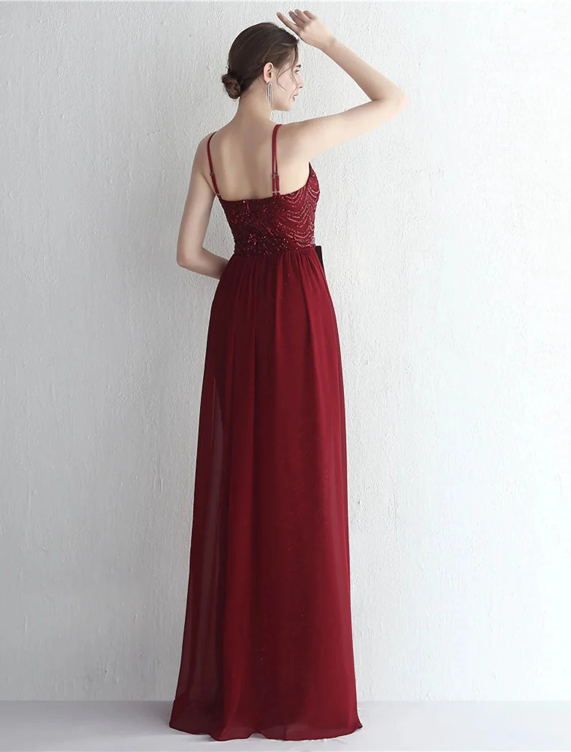 Mermaid / Trumpet Prom Dresses Sparkle & Shine Dress Formal Wedding Guest Floor Length Sleeveless Halter Neck Chiffon with Beading Sequin by YiHuiw