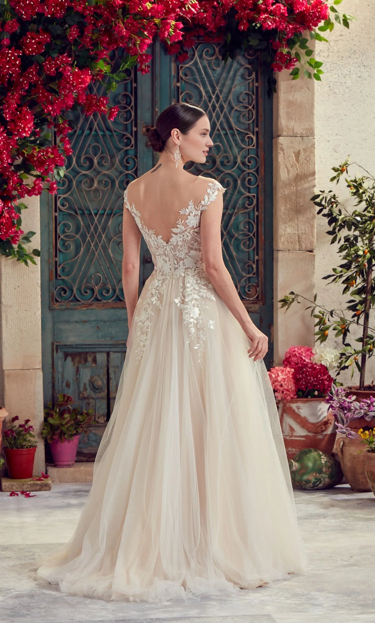 A-Line Illusion Lace Floor-Length Wedding Dress - Yihuiw by Yihuiw