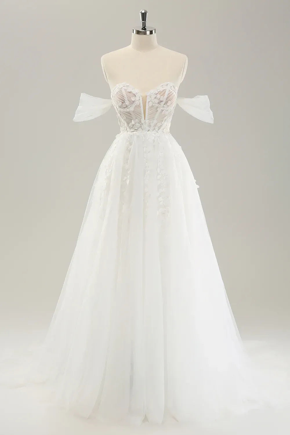 A-Line Floor-Length Wedding Dress - Yihuiw by Yihuiw