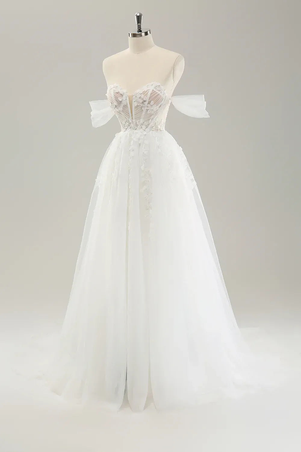 A-Line Floor-Length Wedding Dress - Yihuiw by Yihuiw
