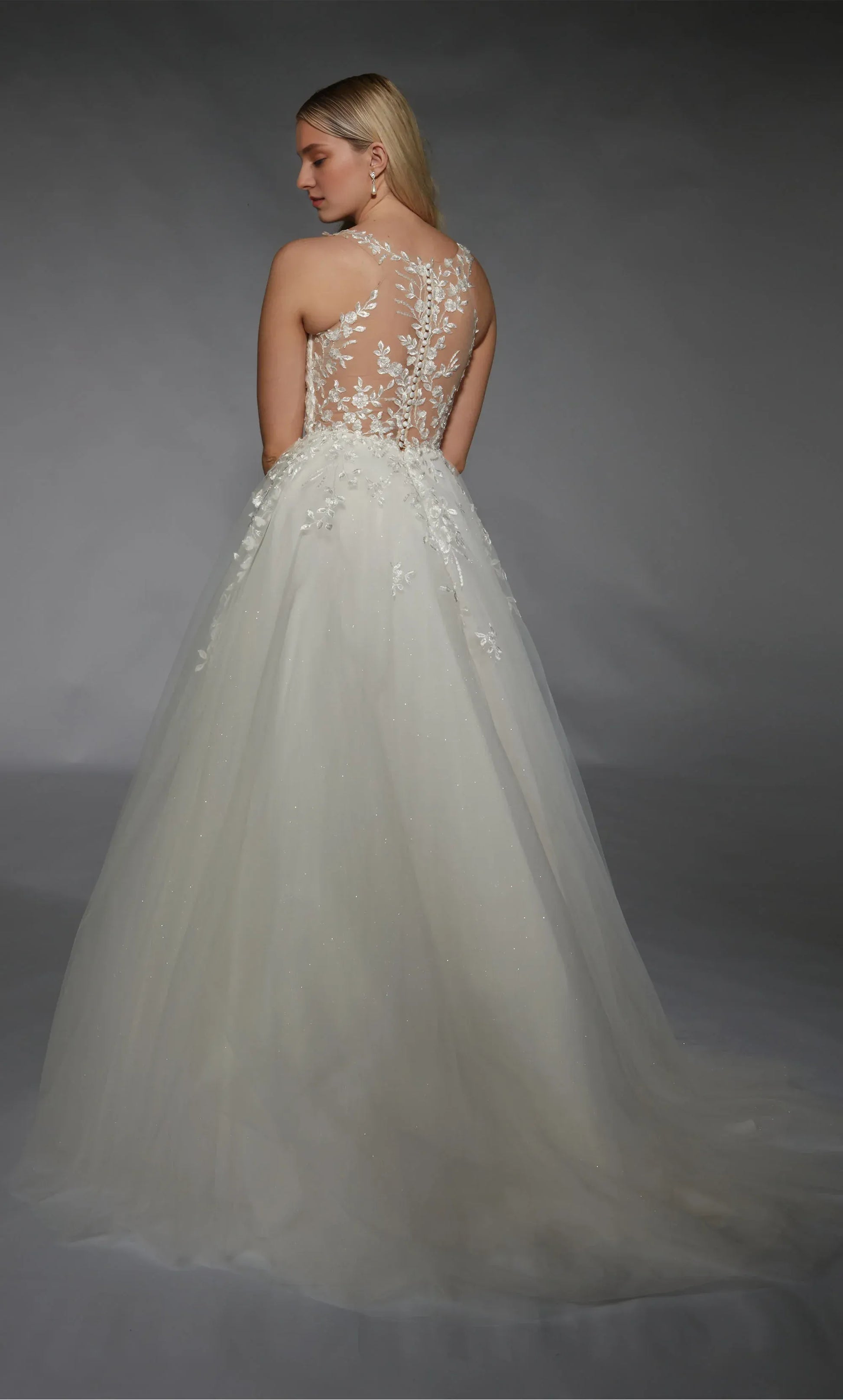 A-Line Lace Floor-Length Wedding Dress - Yihuiw by Yihuiw