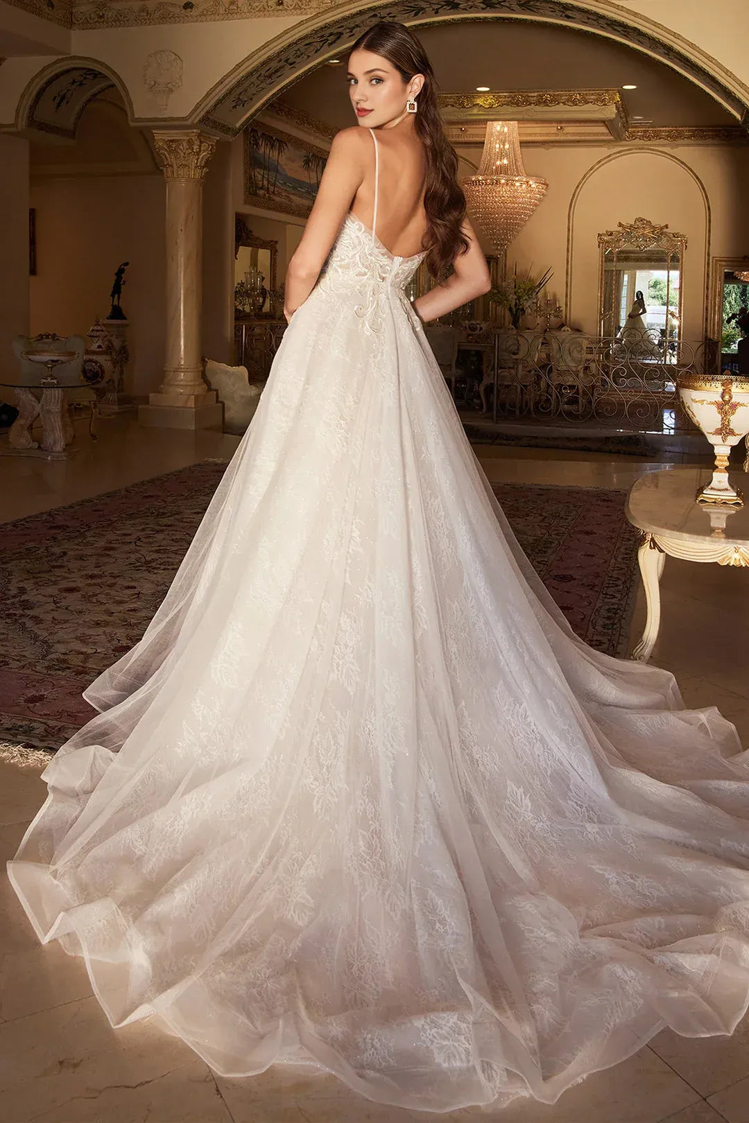 A-Line Spaghetti Strap Floor-Length Wedding Dress - Yihuiw by Yihuiw