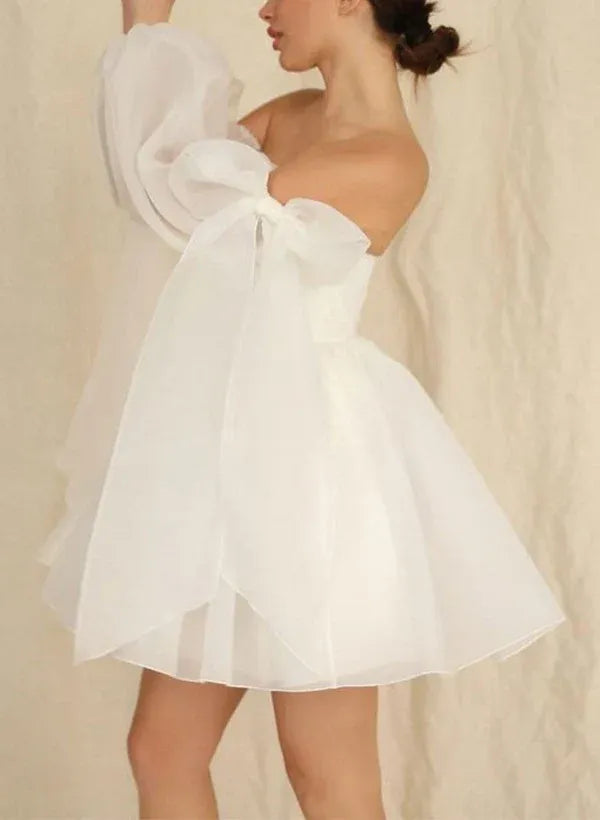 A-Line Mini Wedding Dress - Yihuiw by Yihuiw