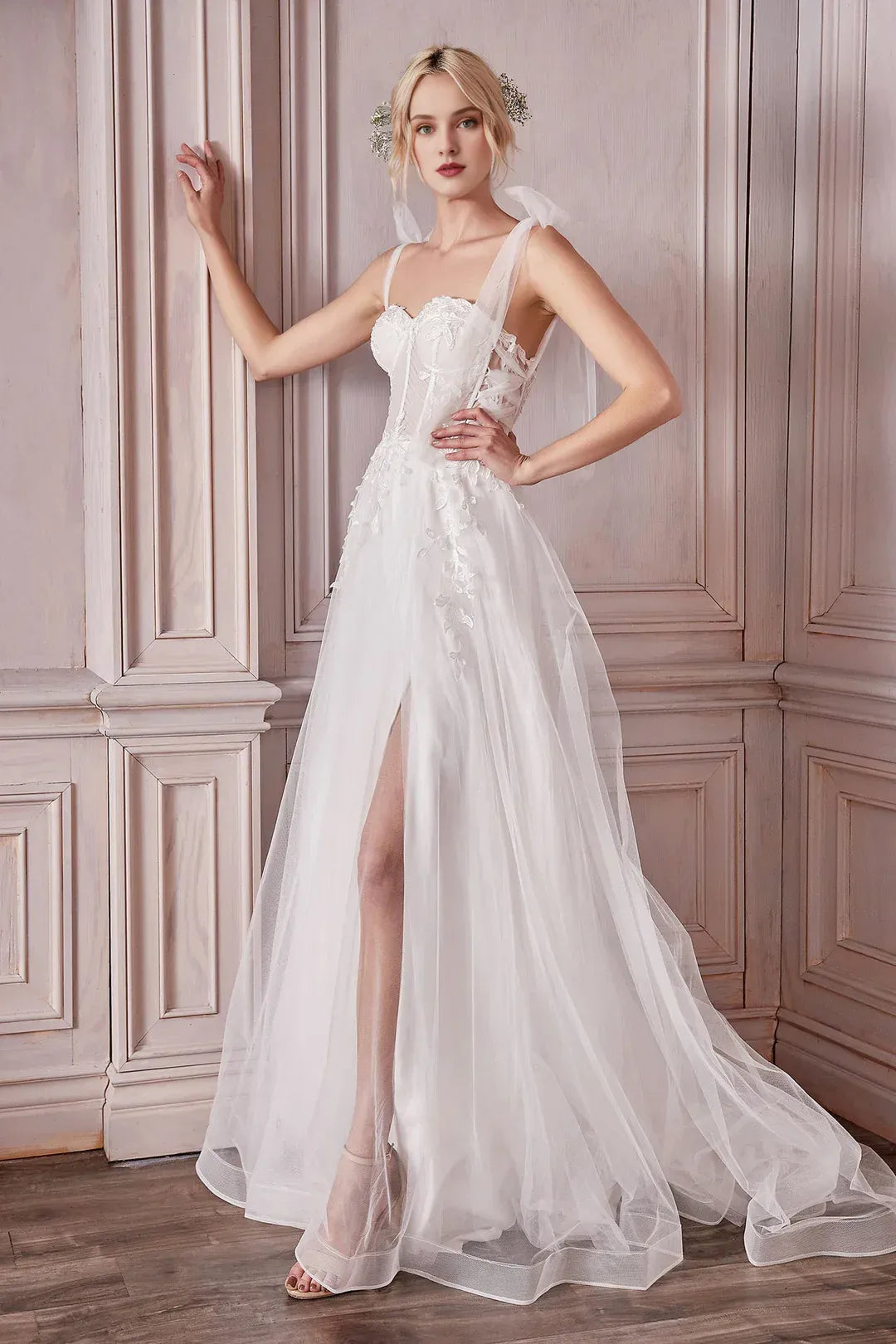 A-Line Sweetheart Floor-Length Wedding Dress - Yihuiw by Yihuiw