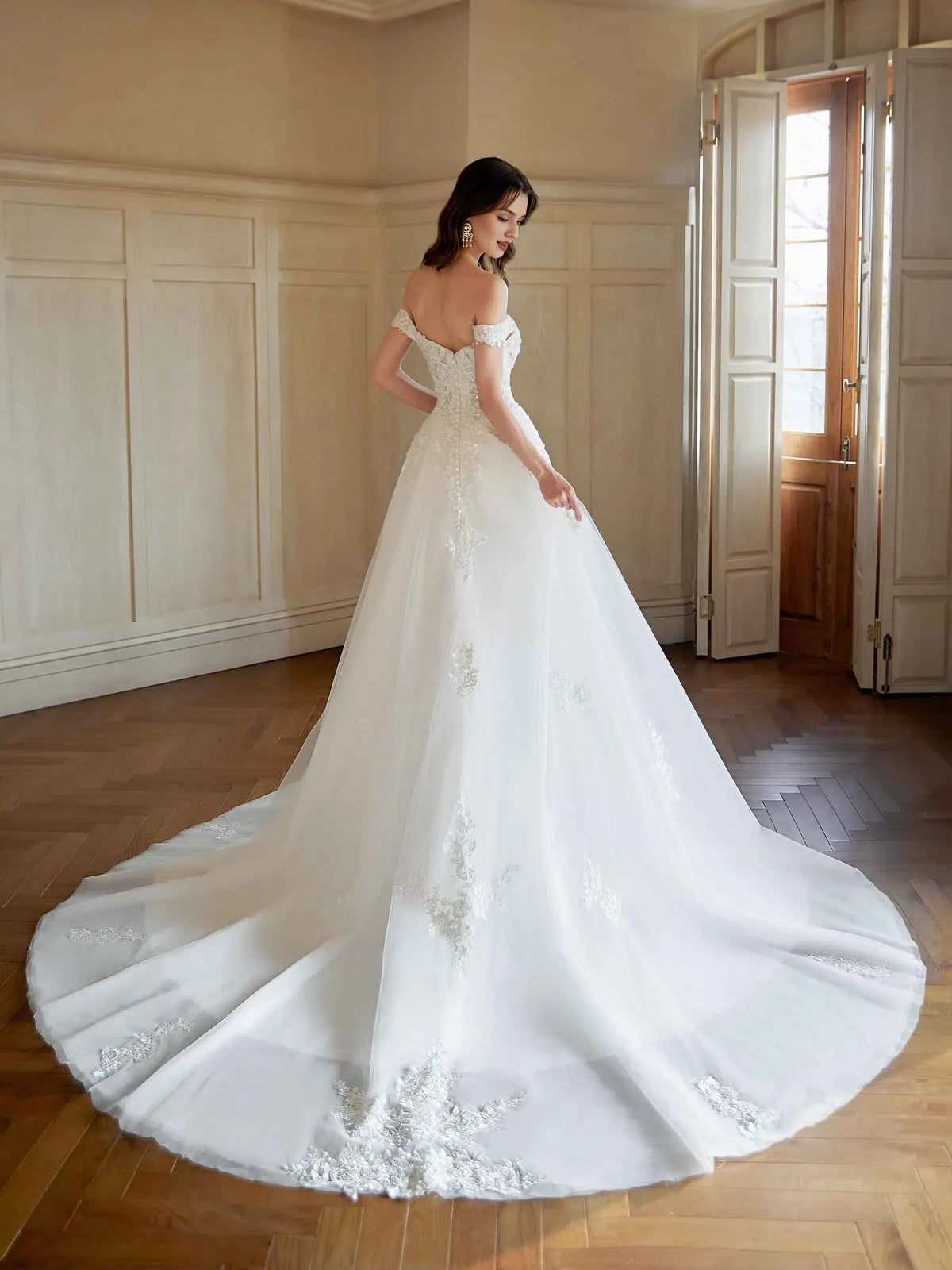 A-Line Sweetheart Floor-Length Wedding Dress - Yihuiw by Yihuiw