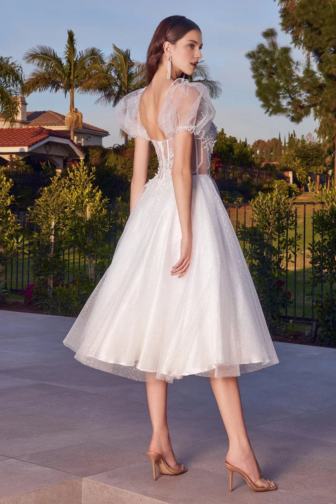A-Line Sweetheart Tea-Length Wedding Dress - Yihuiw by Yihuiw