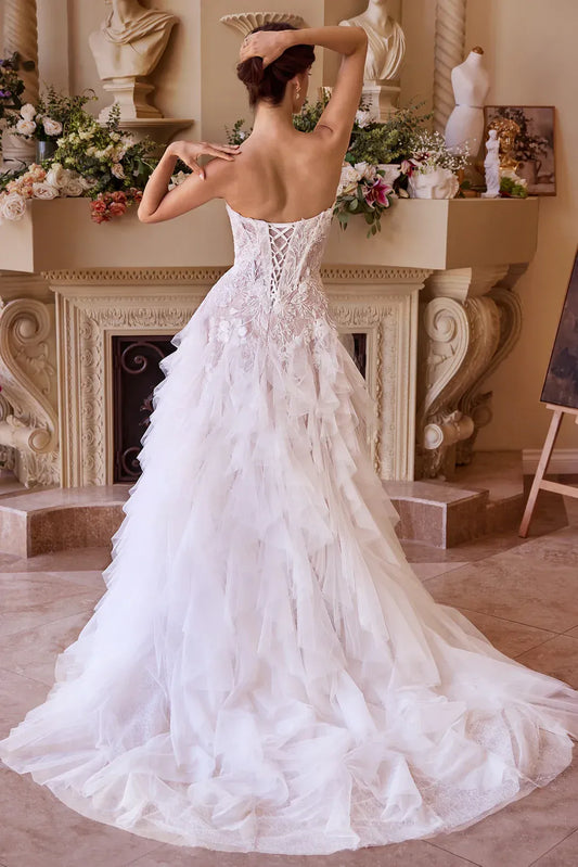 Ball Gown Strapless Floor-Length Wedding Gown - Yihuiw by Yihuiw
