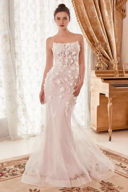 Mermaid Spaghetti Strap Floor-Length Wedding Dress - Yihuiw by Yihuiw
