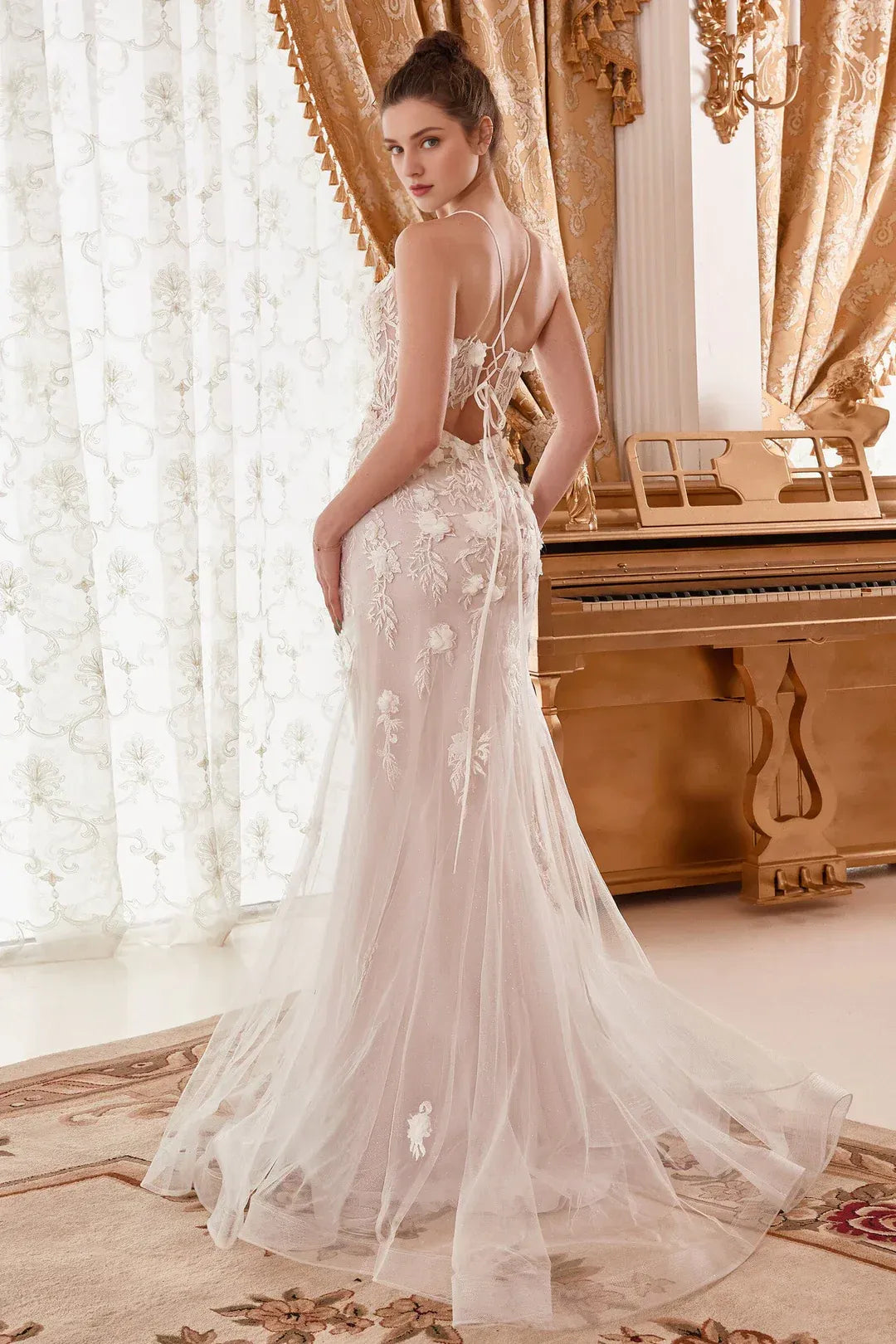 Mermaid Spaghetti Strap Floor-Length Wedding Dress - Yihuiw by Yihuiw