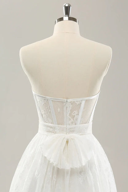 Strapless Tiered Floor-Length Wedding Dress - Yihuiw by Yihuiw