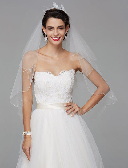 A-Line Wedding Dresses Sweetheart Neckline Court Train Lace Tulle Sleeveless Wedding Dress in Color with Sash / Ribbon Buttons by YiHuiw